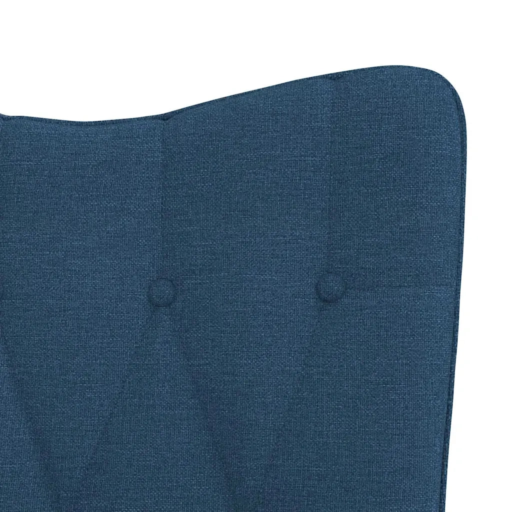 Divano Sedia-Poltrona Relax con Poggiapiedi Blu in Tessuto 750828