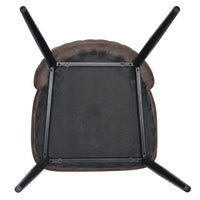 Sedia da sala pranzo Alma in microfibra nabuk marrone con gambe in metallo nero