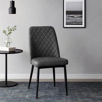 Sedia da sala pranzo Alma in microfibra nabuk grigio scuro gambe in metallo nero