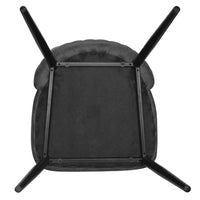 Sedia da sala pranzo Alma in microfibra nabuk grigio scuro gambe in metallo nero