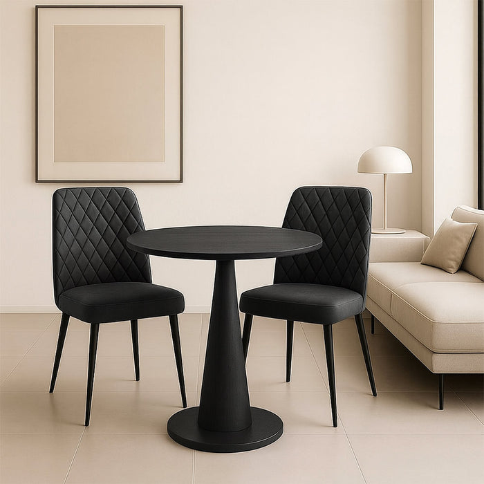 Sedia da sala pranzo Alma in microfibra nabuk grigio scuro gambe in metallo nero