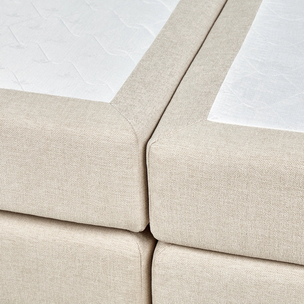 Divano letto king size UE con contenitore 160 x 200 cm Rivestimento beige con materasso a molle Bonell