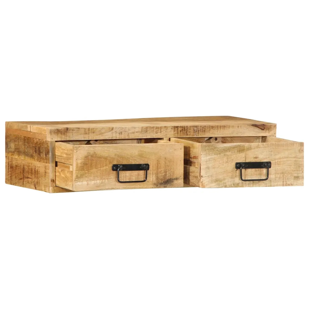 Mobile TV a Parete 80x30x19 cm Legno Grezzo Massello di Mango 4017461