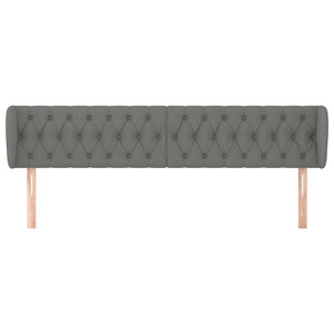 Testiera ad Orecchio Grigio Scuro 203x23x78/88 cm in Tessuto