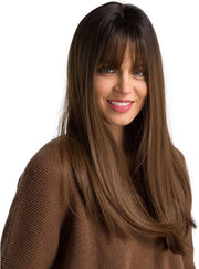 Parrucca Donna - Capelli Lunghi - Finta Parrucca Castano - 50 cm