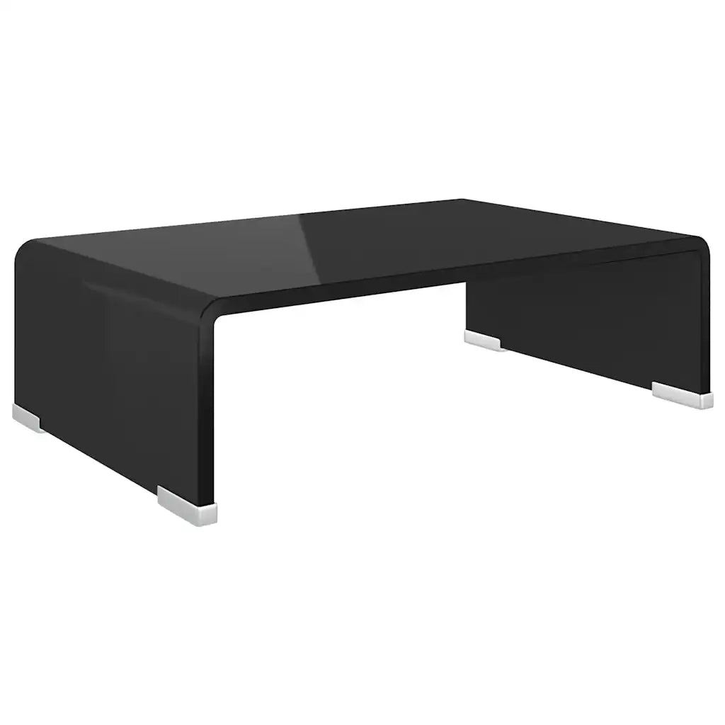 Mobile/Rialzo Porta TV | Armadietto TV | Mobile Porta TV in Vetro Nero 40x25x11 cm