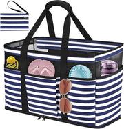 Borsa XXL per spiaggia per famiglia - Blu, impermeabile e sabbia libera con chiusura a zip