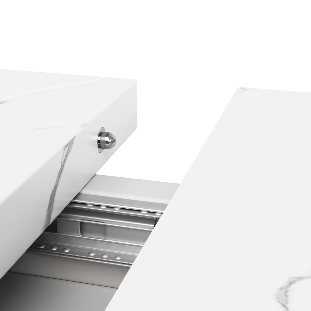 TAVOLO Allungabile 118-157x75 cm Bianco MDF e Metallo