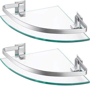 Pannello in Vetro per Parete Angolare per Bagno, da Appendere, 8mm, Pannello in Vetro per Doccia, Montaggio a Parete, Angolo, 2 Pezzi, Organizzatore in Alluminio, Argento, A4120A-P2