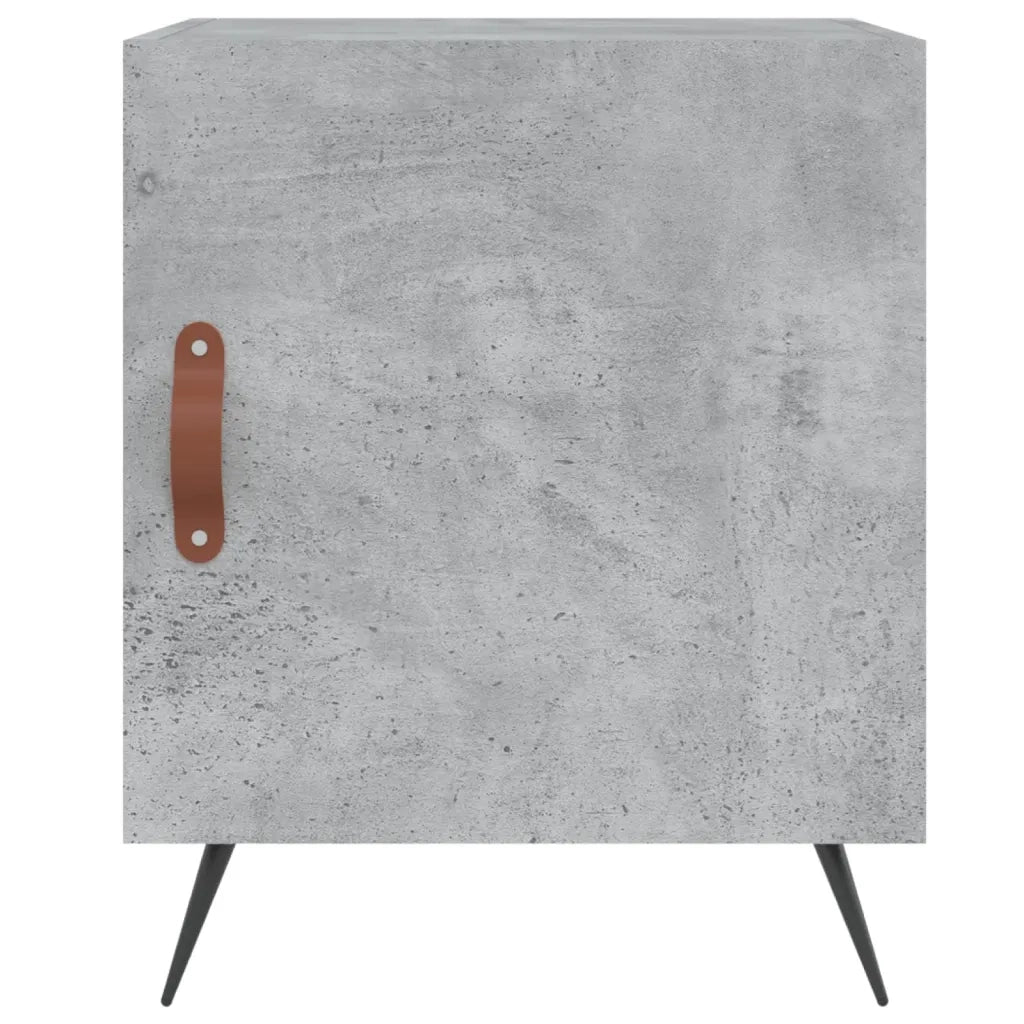 Set di 2 Comodini | Armadio da Notte | Mobiletto da notte Grigio Cemento 40x40x50 cm in Legno Multistrato