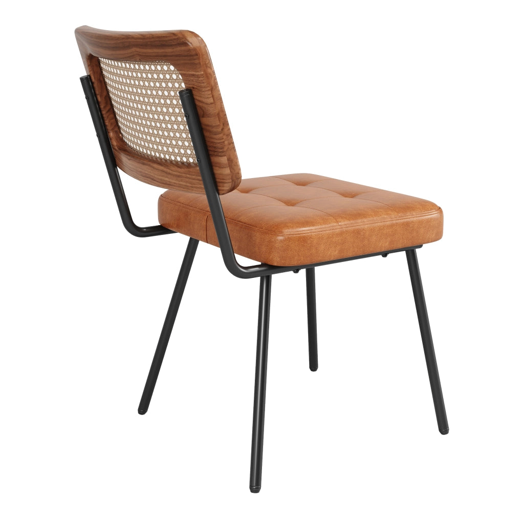 SEDIA da pranzo 61x46x79 cm in PU e metallo marrone