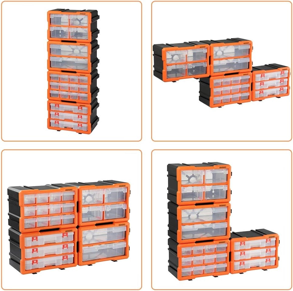 Box Portaminuterie Organizer espandibile 72 scomparti Contenitore Minuterie Utensili Officina
