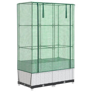 Fioriere | Cassetta per fiori | Letto Rialzato con Copertura Serra Effetto Rattan 80x40x138 cm