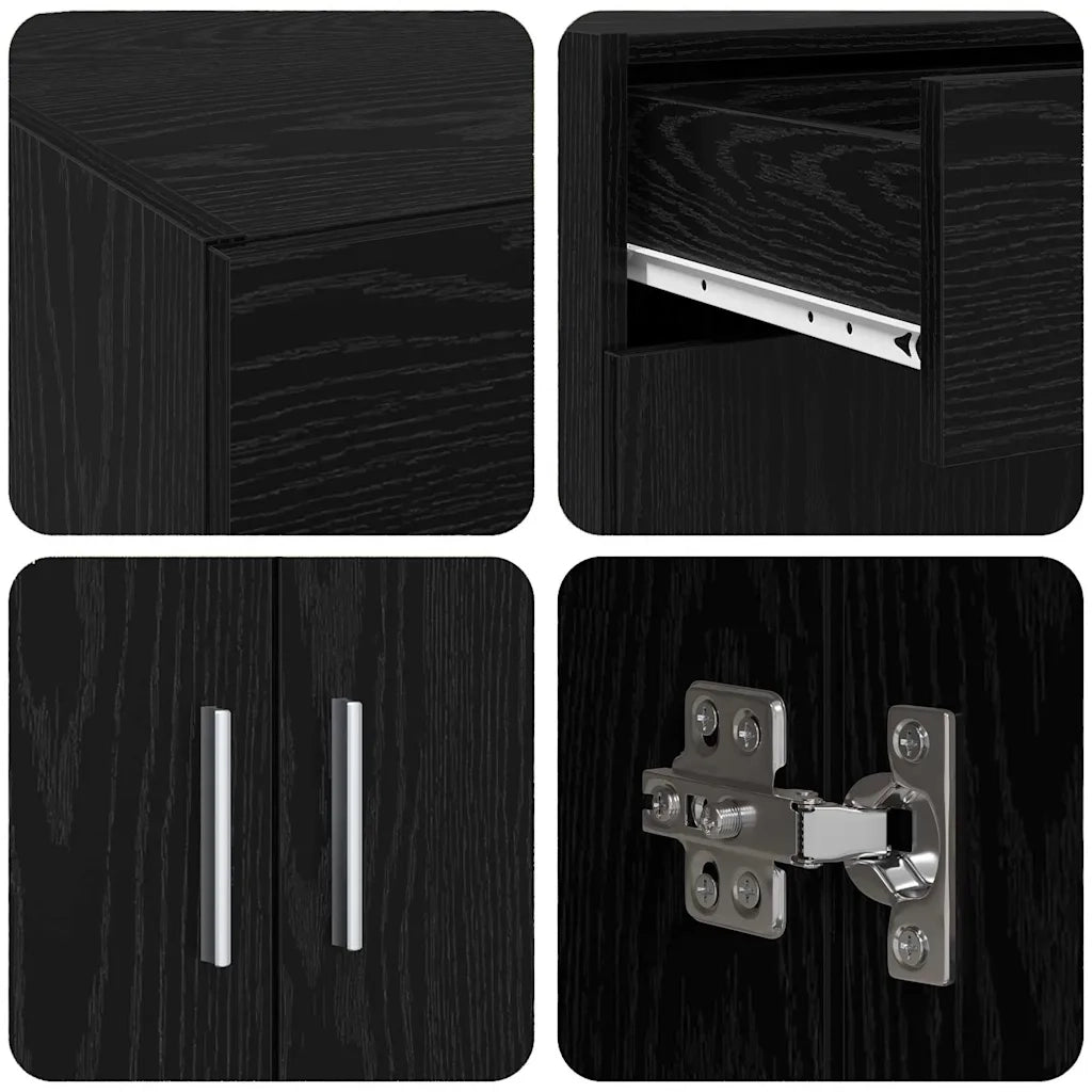 Armadio Rovere nero 80 x 42.5 x 93.5 cm Legno multistrato CFW9542930