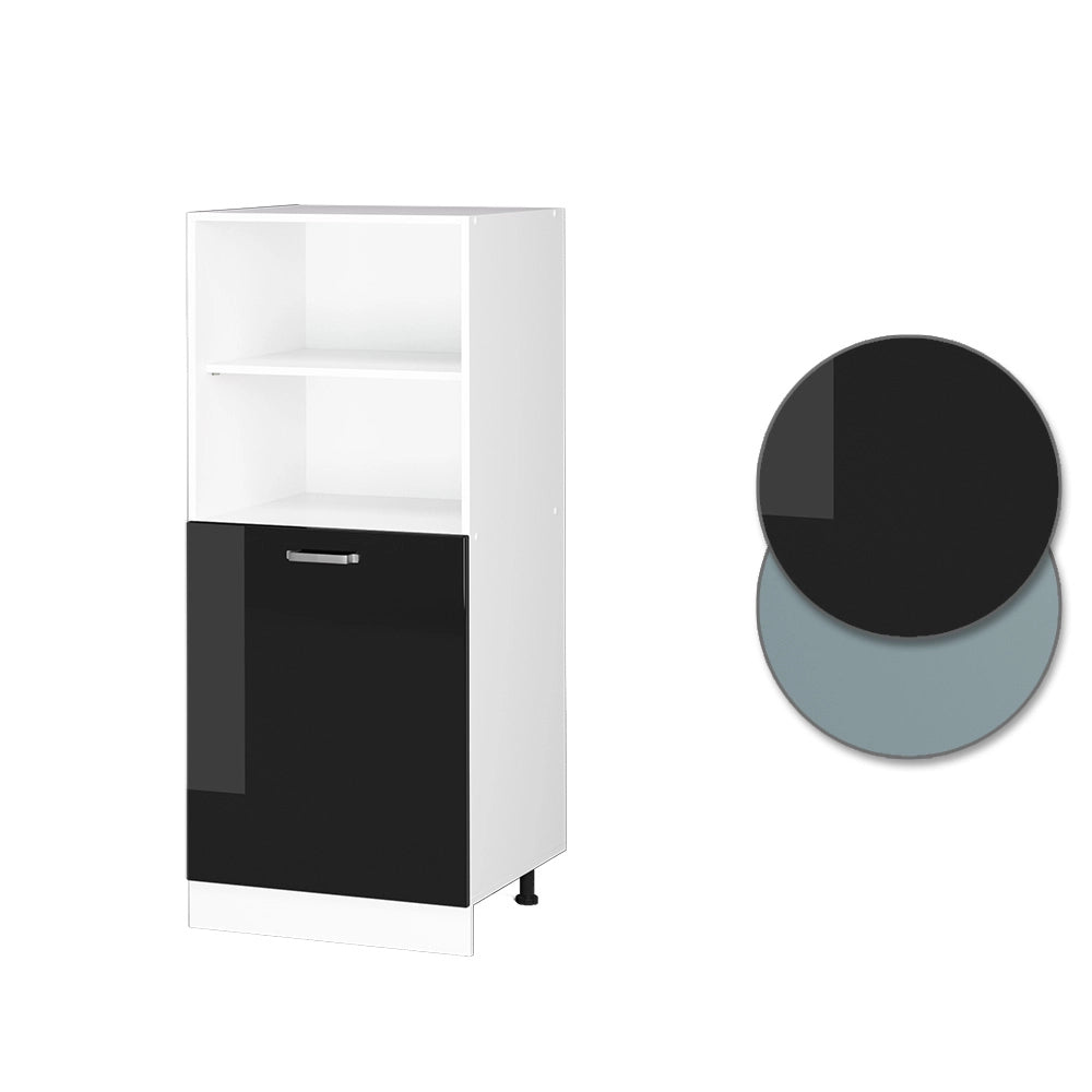Vicco Dispensa universale Nero lucido 60 cm con ripiani aperti e anta