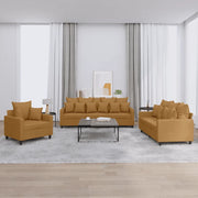 Set di Divani 3 pz con Cuscini Marrone in Velluto 3201687