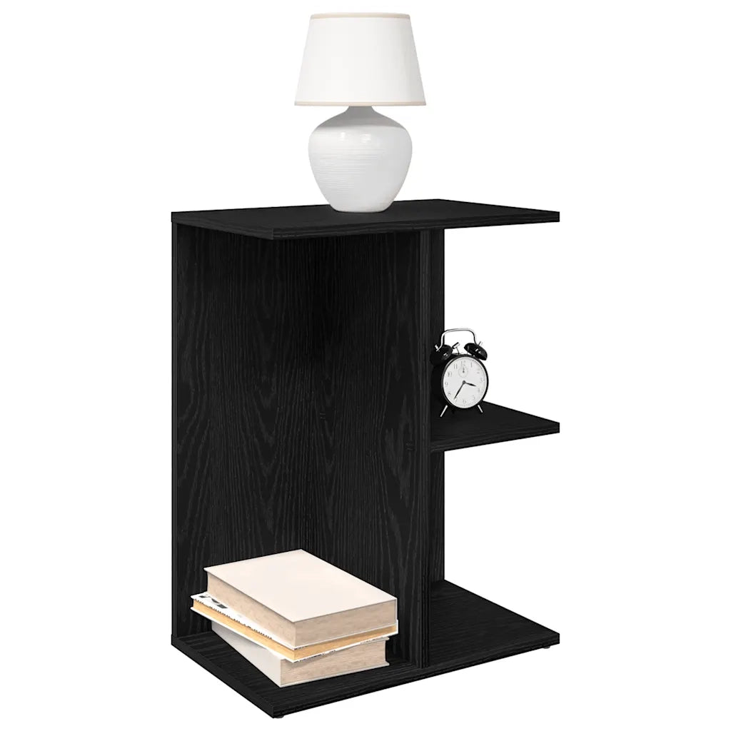 Comodini 2 pz-Set di 2 Tavolino da notte Rovere Nero 46,5x29x61 cm in Legno Multistrato