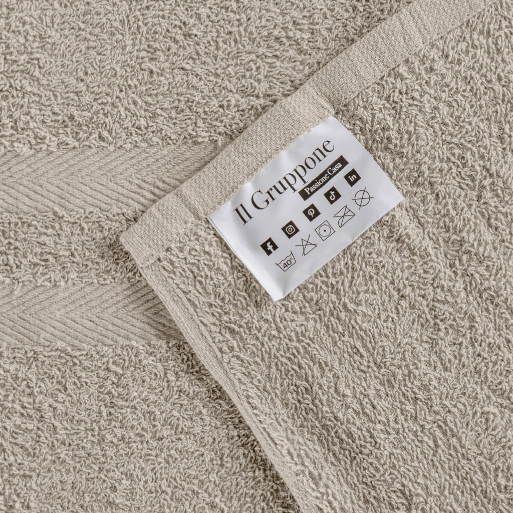 Set Asciugamani Bagno 6 Pezzi in Spugna di Cotone 400 g/m², 2 Teli 70x140 cm, 2 Asciugamani 50x90 cm e 2 Ospiti 30x50 cm, Morbidi e Assorbenti Panna