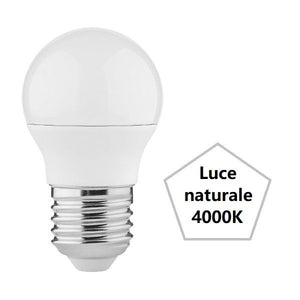 LAMPADINA SFERETTA A LED 7,2W E27 LUCE NATURALE 4000K BOT LIGHTING