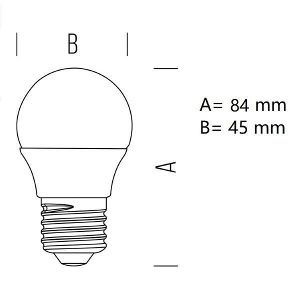 LAMPADINA SFERETTA A LED 7,2W E27 LUCE NATURALE 4000K BOT LIGHTING