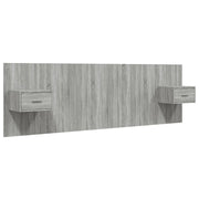 Testiera | Testata Letto con Comodini in Legno Multistrato Grigio Sonoma