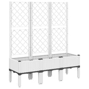 Fioriera | Cassetta per fiori | Vaso da Giardino con Graticcio Bianco 120x40x142 cm PP