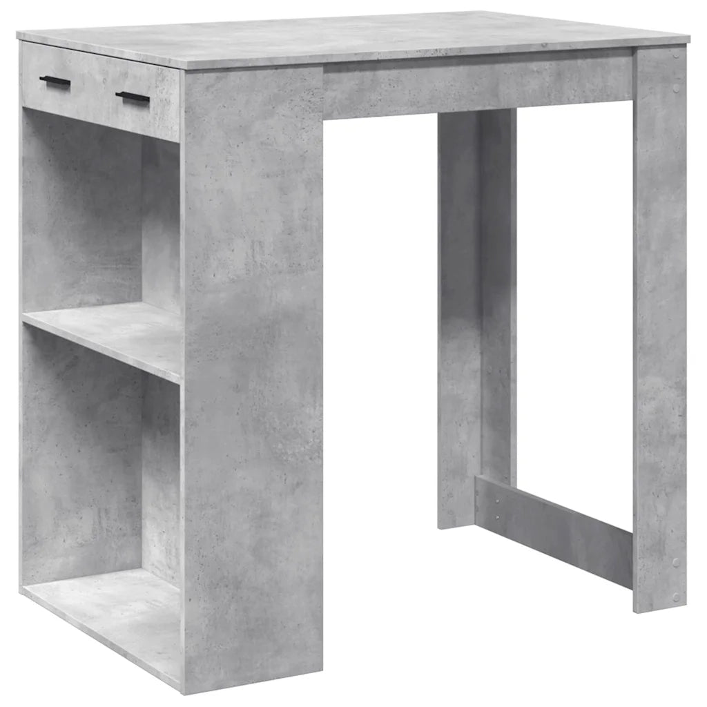 Tavolo da Bar Grigio Cemento 102x70x103,5 cm in Truciolato