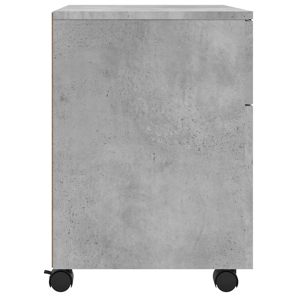 Schedario con Ruote Grigio Cemento 45x38x54cm Legno Multistrato CFW5544788