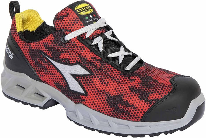 Scarpe antinfortunistiche rosse Diadora Utility Shark Stable Impact Low S1P SRC ESD N.45