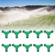 Connettori a Y per irrigazione di giardino, 10 pezzi, connettori di tubo per irrigazione a tre vie.