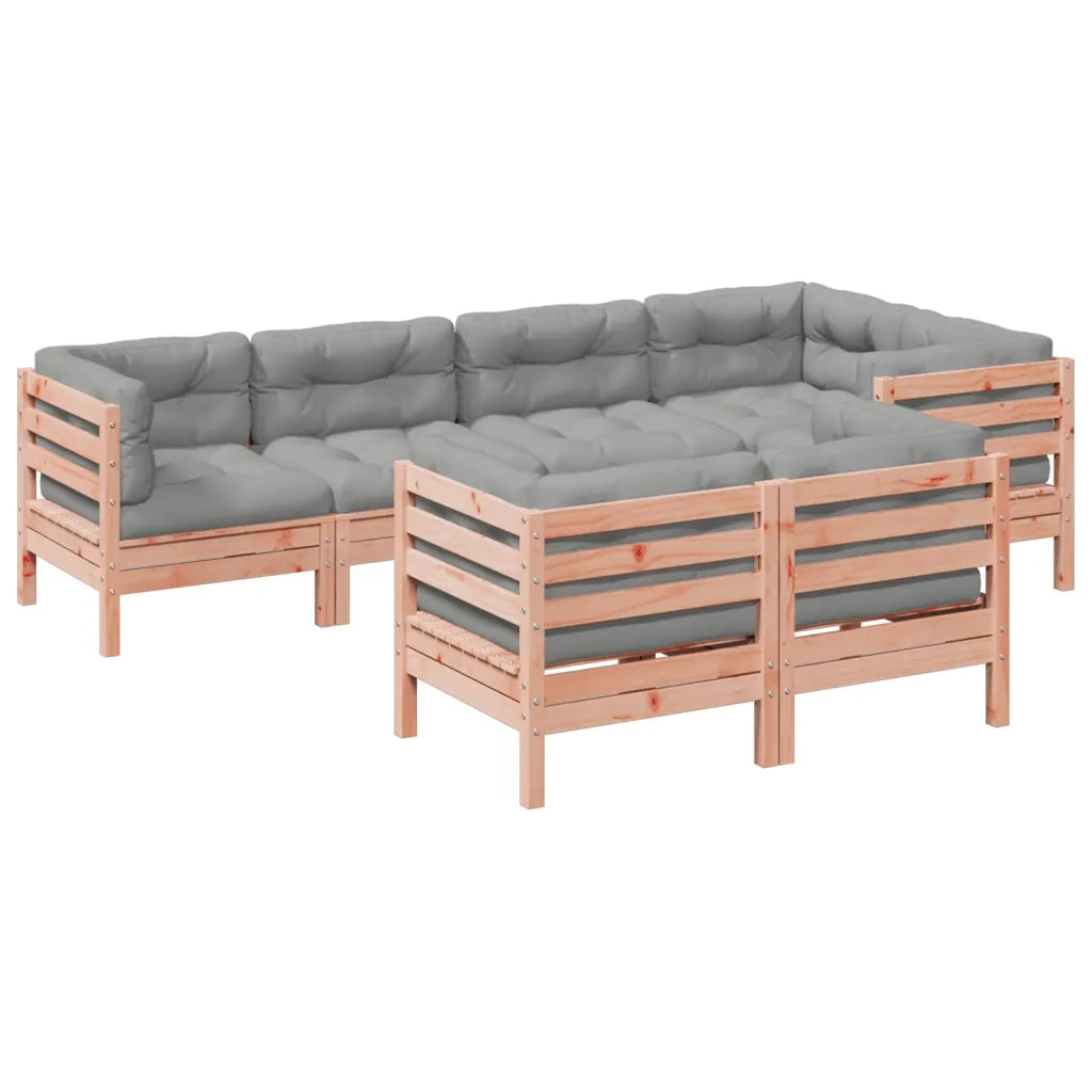 Set Divani Giardino 7 pz Cuscini Legno Massello Abete Douglas 3299498