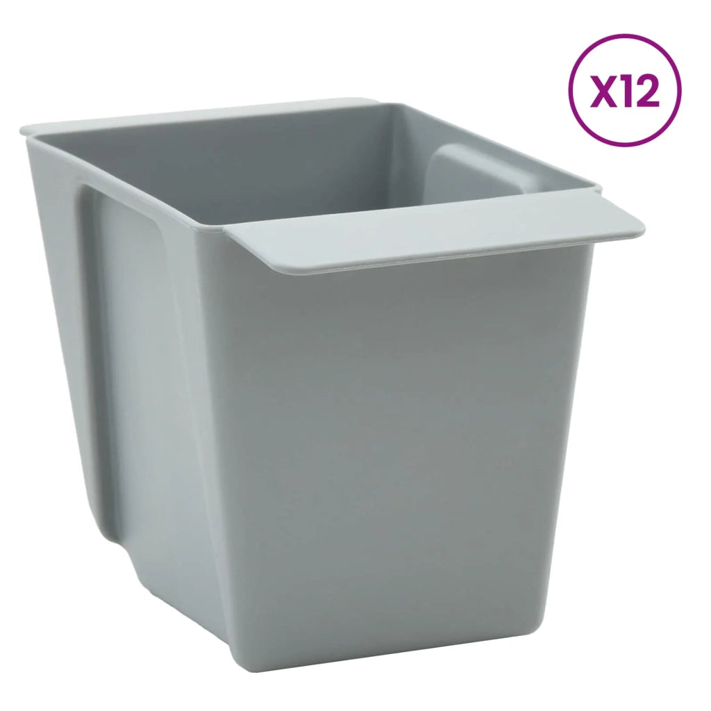 Fioriere per Euro pallet 12 pcs Grigio Chiaro 14 x 9 x 9,5 cm 42037218