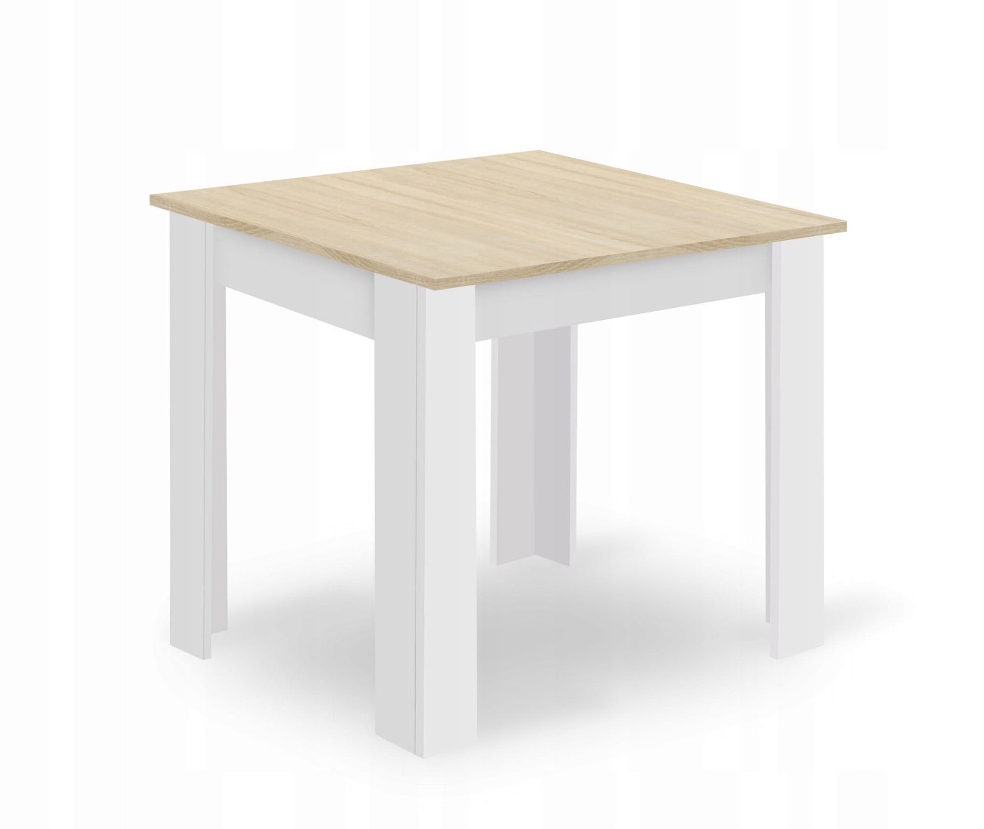 Tavolo quadrato Valora SET 80x80 rovere Sonoma + 4 sedie bianche OSAKA