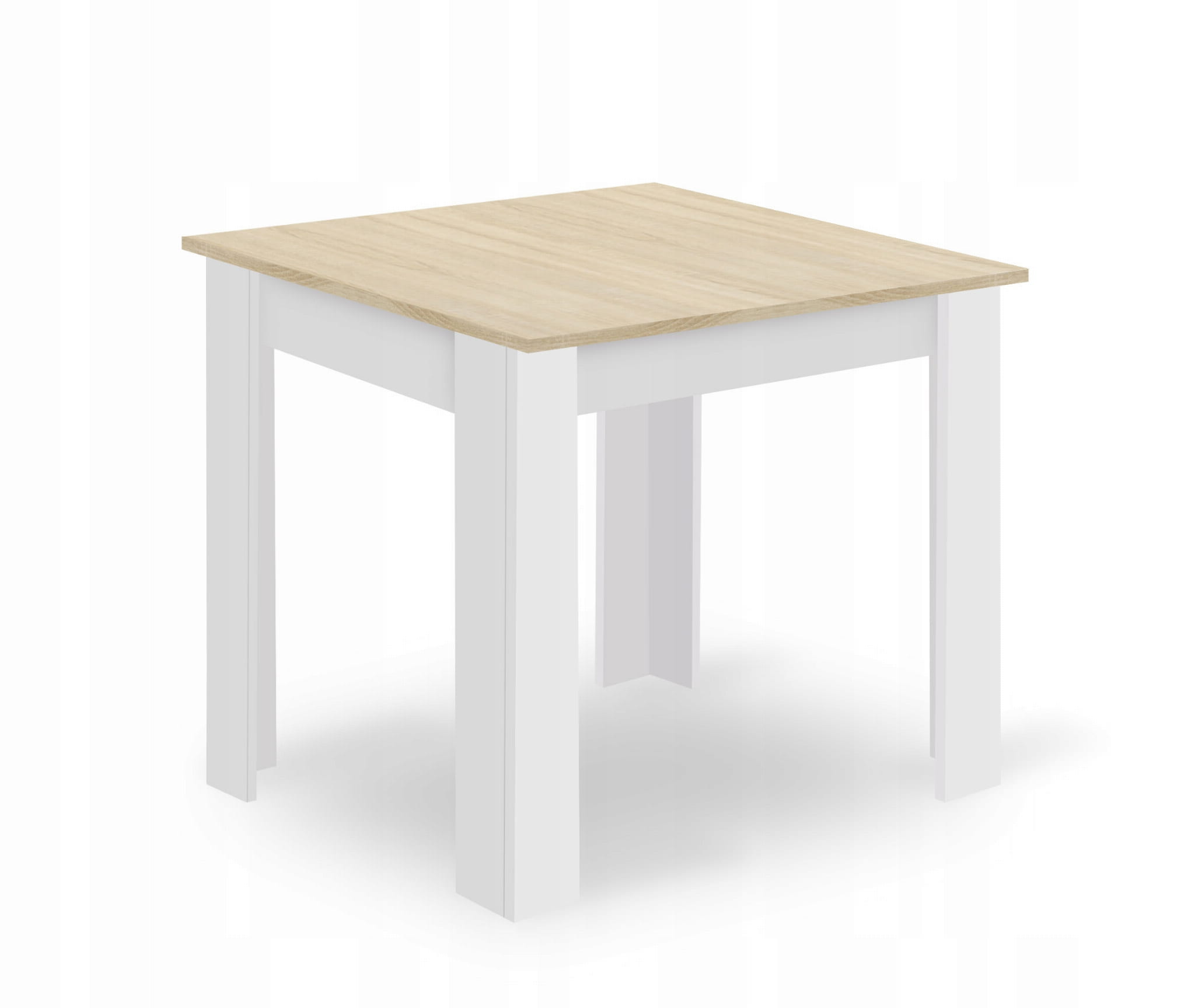 Tavolo quadrato Valora SET 80x80 rovere Sonoma + 4 sedie bianche OSAKA