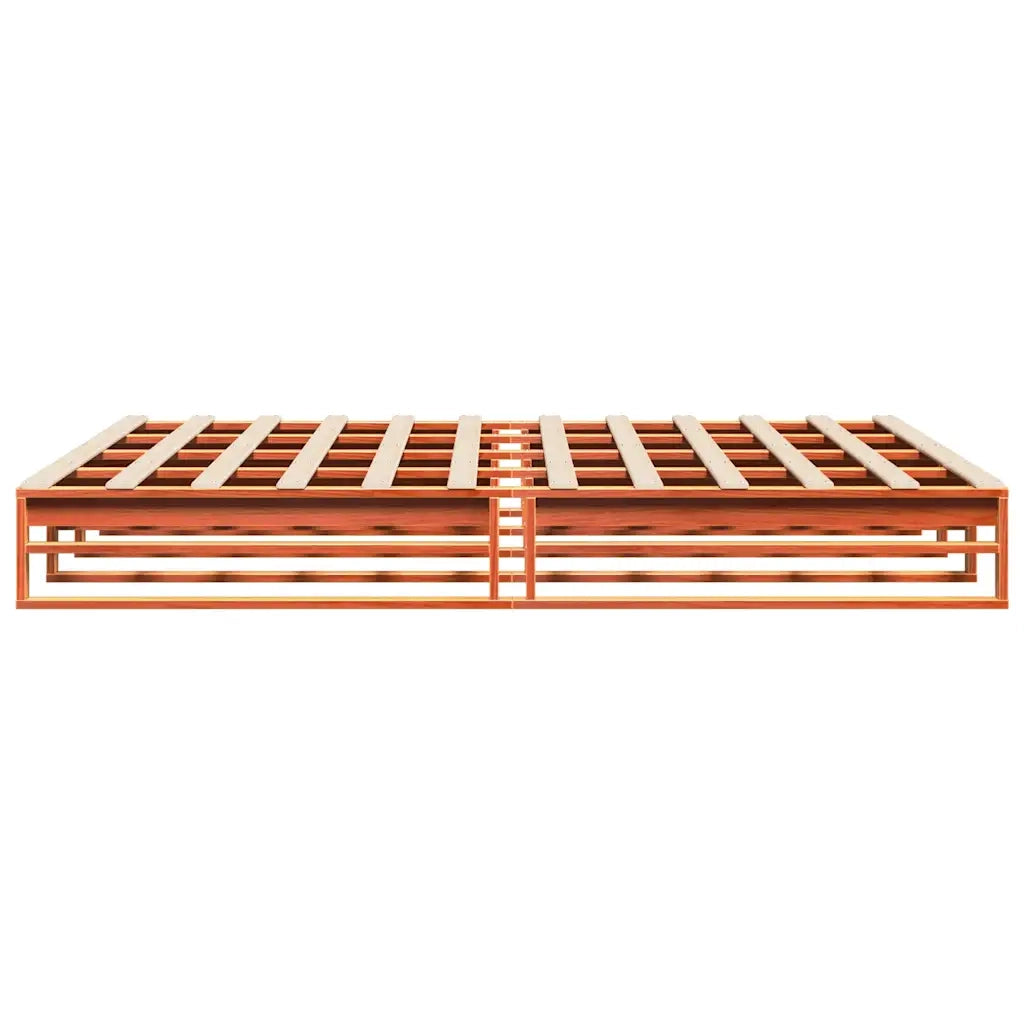 Letto senza Materasso Marrone Cera 200x200 cm in Legno di Pino