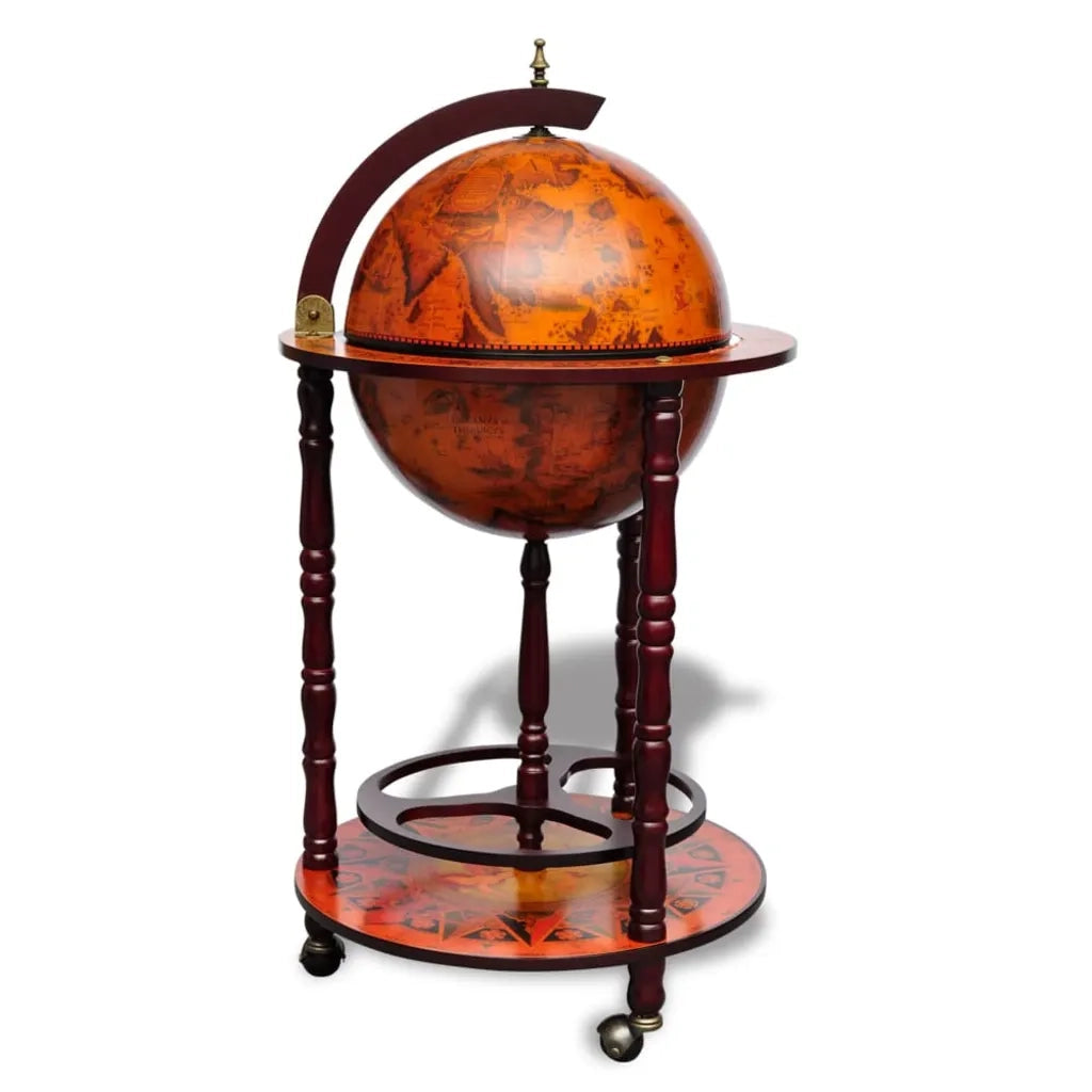 Minibar a Forma di Globo con Supporto in Legno di Eucalipto  cod mxl 53926