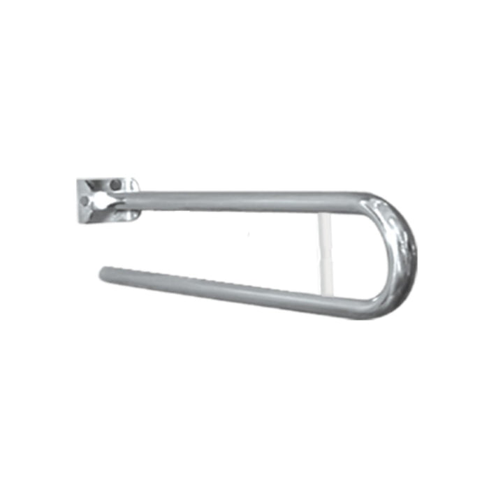 Barra maniglione ribaltabile cm80 con porta rotolo inox lucido