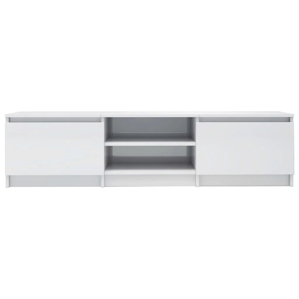 Mobile TV multimediale mensola TV credenza TV sala da pranzo soggiorno camera da letto finitura lucida 140 x 40 x 35,5 cm legno ingegnerizzato bianco 02_0027023