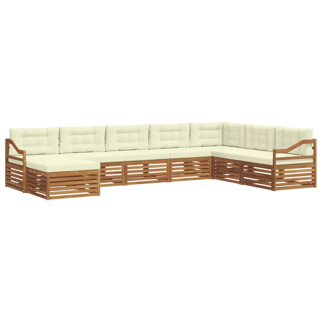 Set di divani da esterno con cuscino 8 pcs Naturale e Crema 3373955