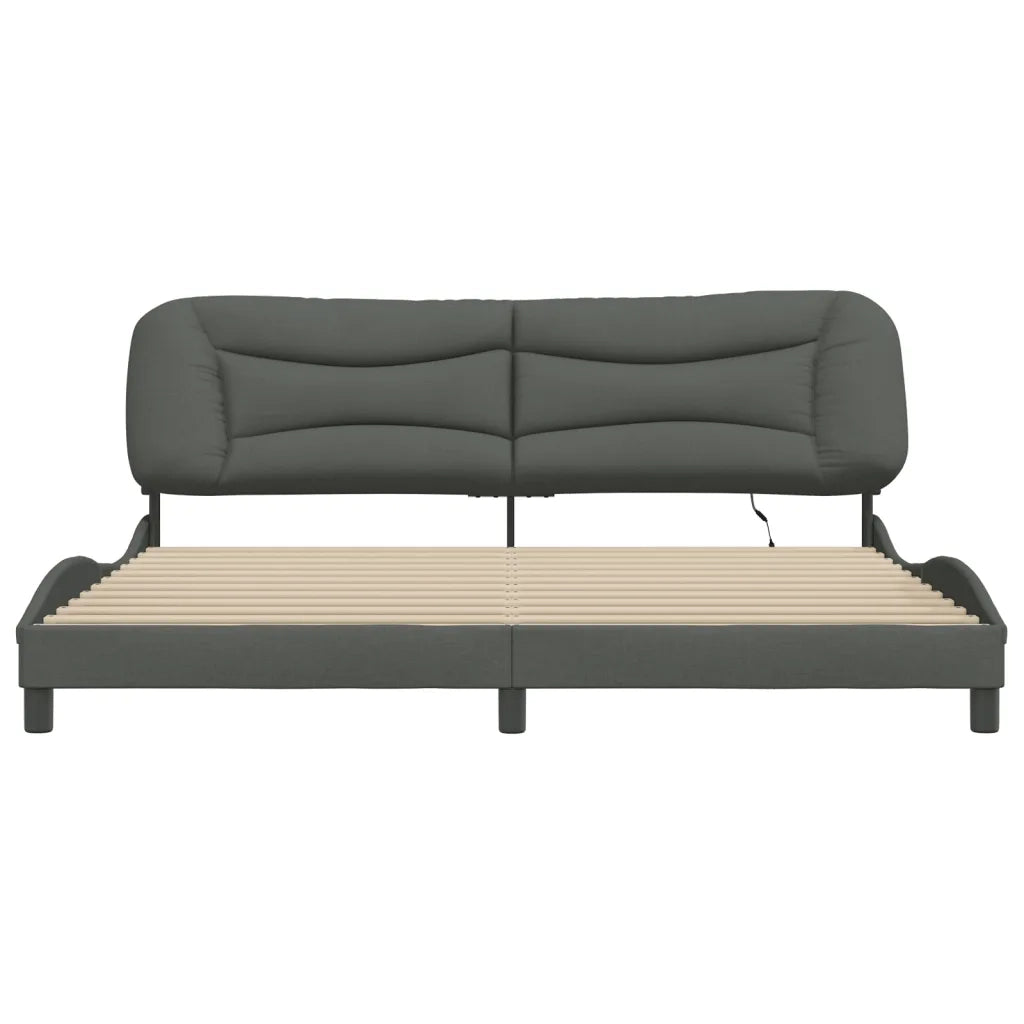 Giroletto con LED senza Materasso-Struttura Letto Hvar 200x200 cm Tessuto