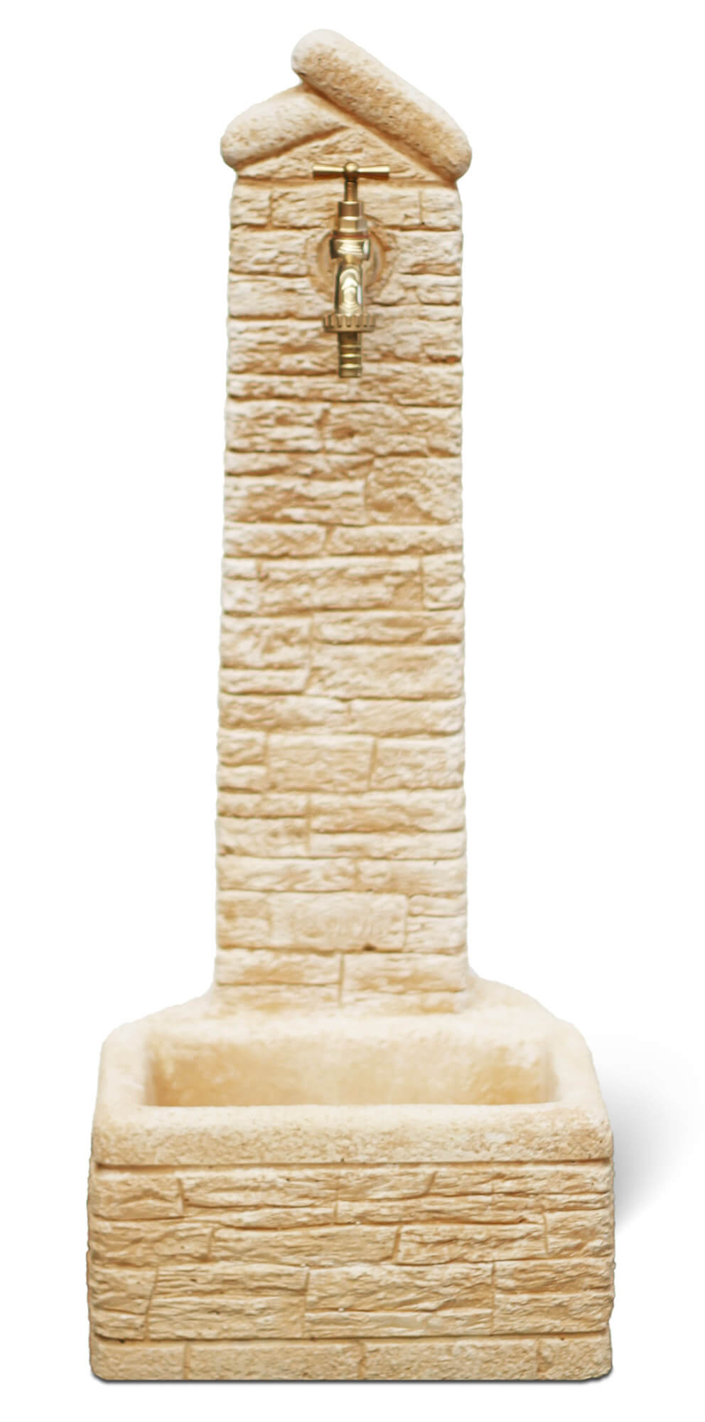 Fontana da Giardino Senza Rubinetto in Cemento Granulato di Marmo Zambla Nocciola