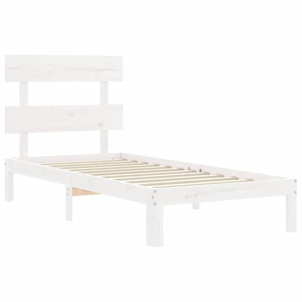 Giroletto senza Materasso Bianco 100x200 cm Legno Massello Pino