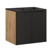 Set da bagno YOKA nero: mobile sottolavello con armadietti 60 cm + lavabo nero da incasso