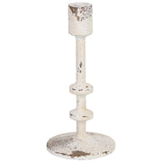 Candelabro in metallo bianco, 8,5x8,5x18 cm (altezza)