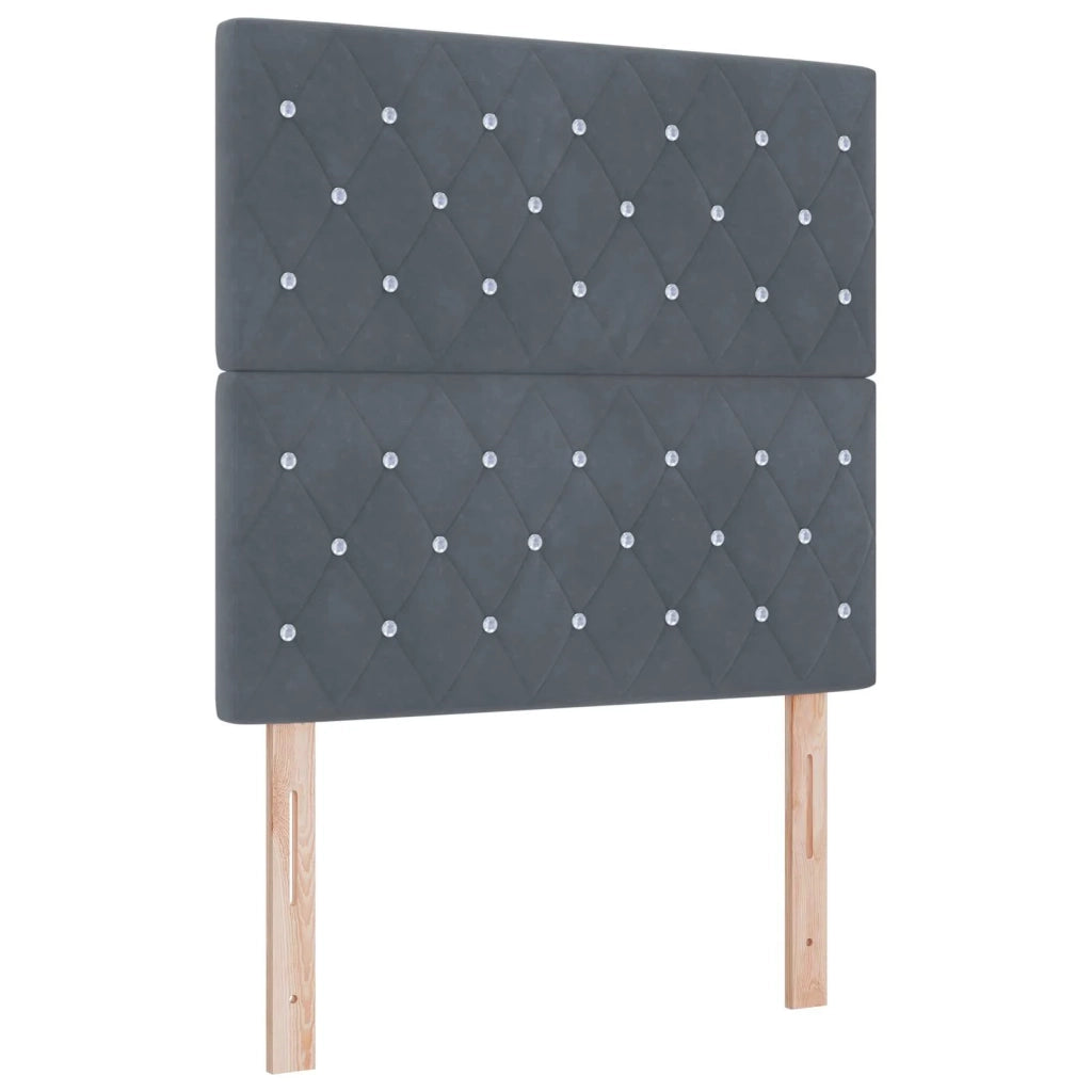 Letto box spring con materasso Grigio Scuro 90 x 200 cm Velluto 3454524