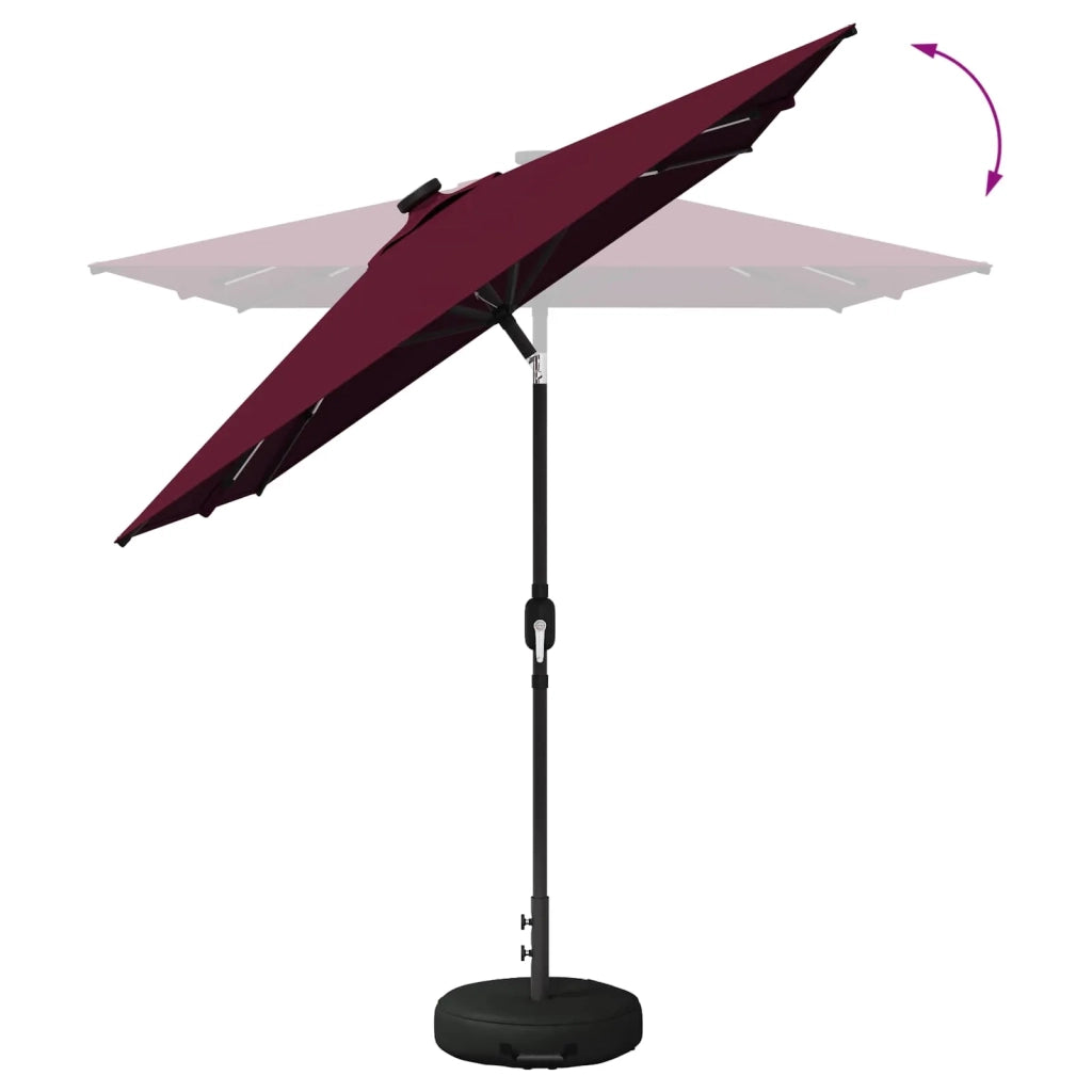 Ombrellone da giardino-Parasol da giardino con luci LED e base 200 x 300 cm Poliestere 608537