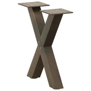 Set di 2 gambe per tavolino a forma di X 37 x 30 cm con piedini regolabili design moderno acciaio naturale 02_0057150