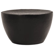 Tavolino da Salotto in Alluminio Martellato Ø 50x30 cm Nero 359611
