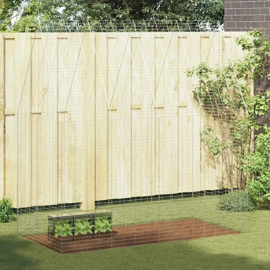 Gabbia per Conigli Argento 200 x 100 x 210 cm Acciaio zincato 42019241