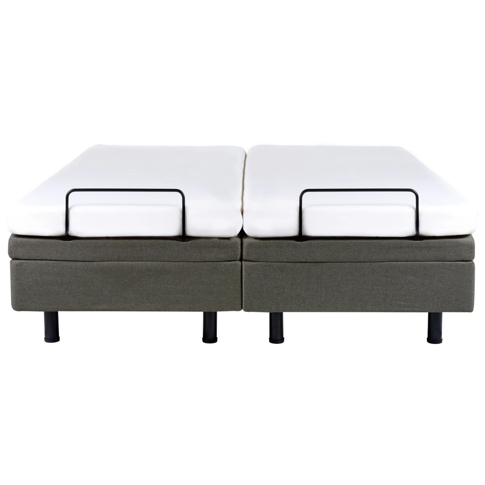 Letto matrimoniale regolabile elettronicamente con telecomando senza testata in poliestere grigio scuro 160 x 200 cm stile moderno